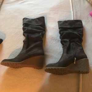 Brown Wedge Heel Boot for Women